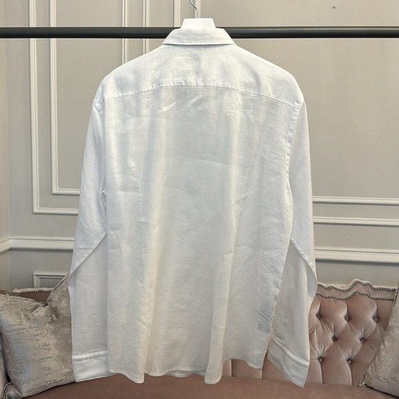 BOSS MENS SLIM FIT STRETCH LINEN BUTTON DOWN SHIRT SIZE XXL AS NEW - Picture 7 of 17